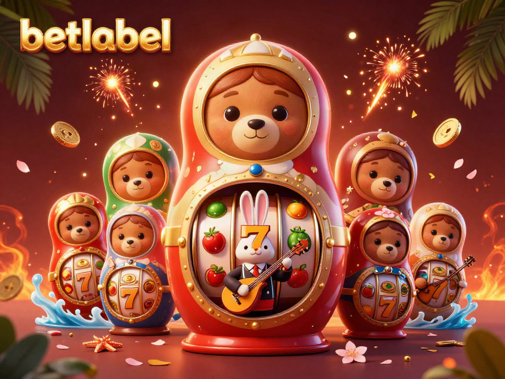 Experience thrilling gameplay with Betlabel’s vibrant casino scene, dynamic slot reels and festive elements.